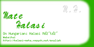 mate halasi business card